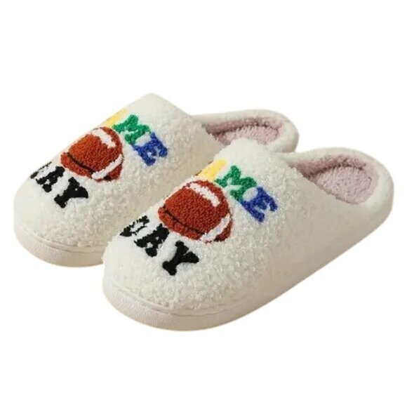 2/$30 NEW Football Size 8 Game Day Superbowl Slippers - Picture 9 of 11